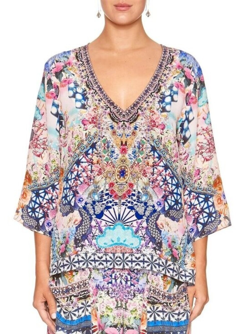 Camilla Shibori Shores S-neck Oversized Blouse Size XS